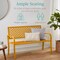 Best Choice Products Indoor Outdoor Steel Garden Bench w/ Geometric Backrest, Foot Levelers